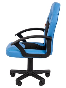Детское компьютерное кресло CHAIRMAN KIDS 111, экокожа, голубой/черный